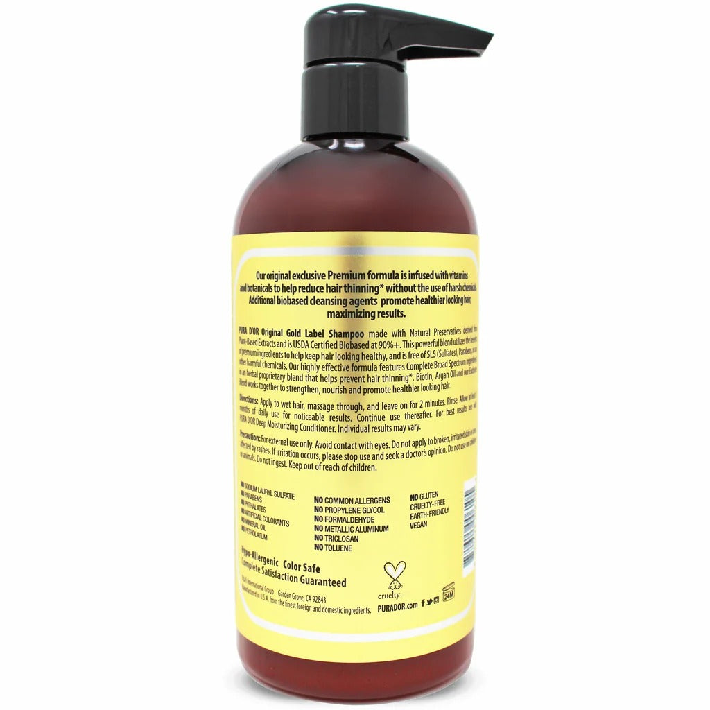 Anti Hair-Thinning Shampoo Gold Label Shampoo 16 oz
